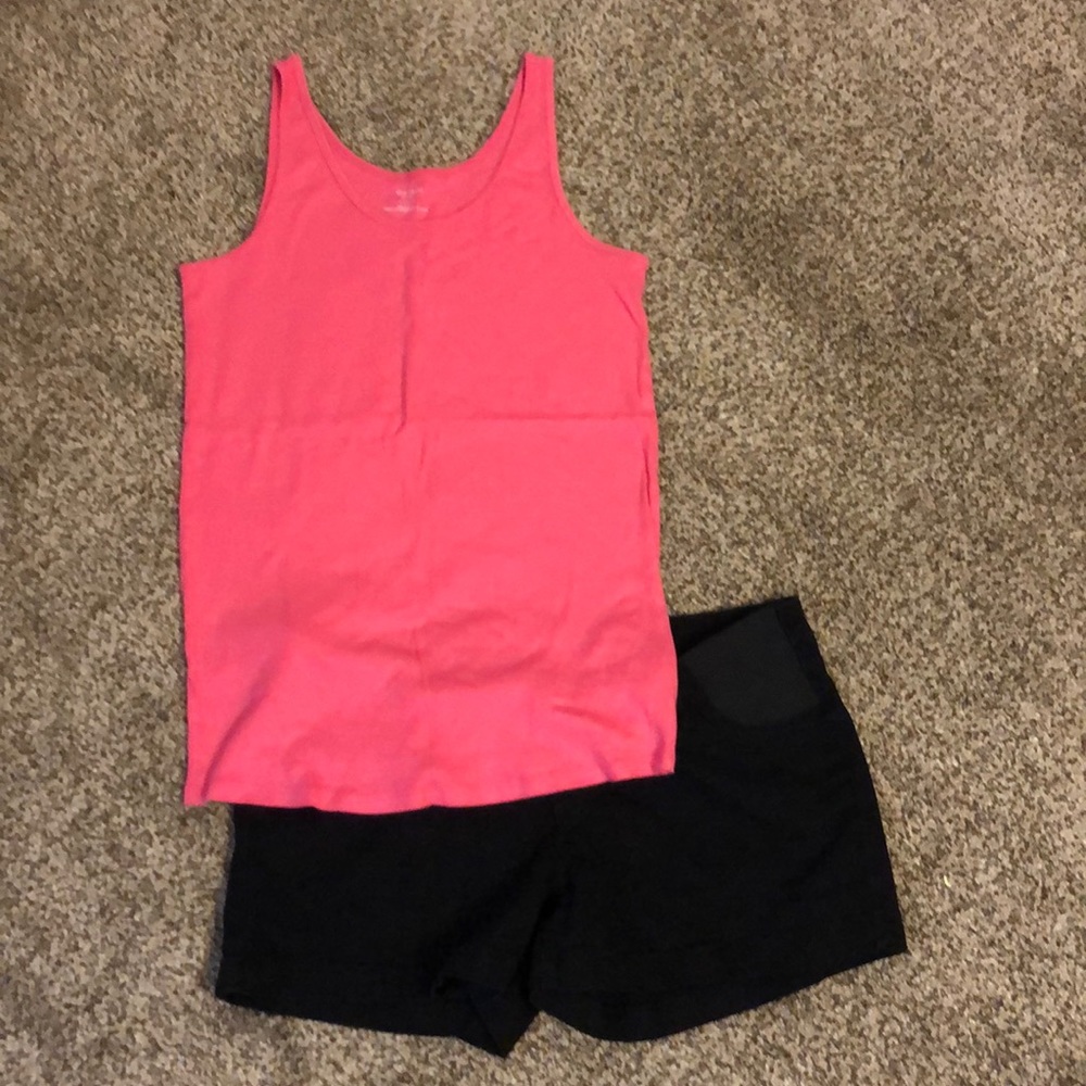pink maternity tank